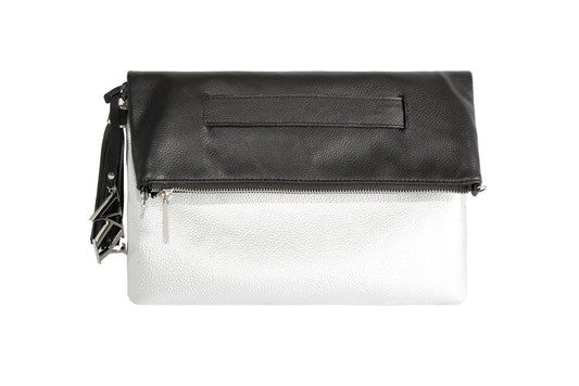 Womens VKY Lourve Clutch Classic Handbag Black / Matt Silver