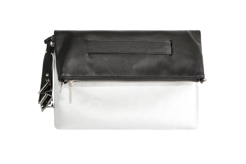 Womens VKY Lourve Clutch Classic Handbag Black/Matt Silver Rainbow