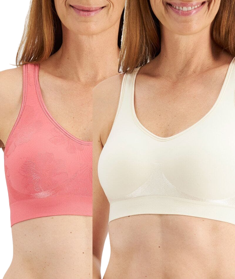 Playtex 4 Pack Comfort Revolution Wirefree Bra Pink And Almond