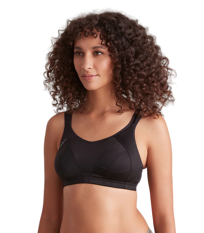 4 x Berlei Womens Extreme Impact Non-Contour Crop Sports Bra - Black