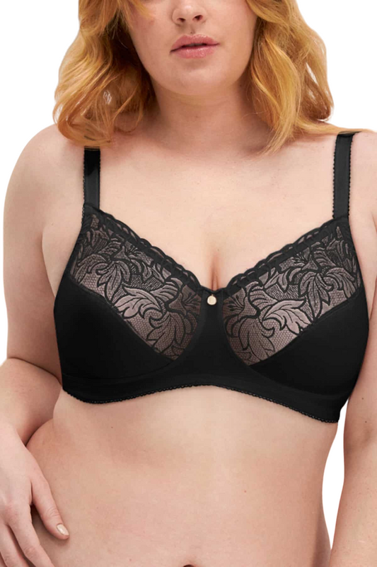 Womens Berlei Classic Lace Embroidered Wirefree Bra Black