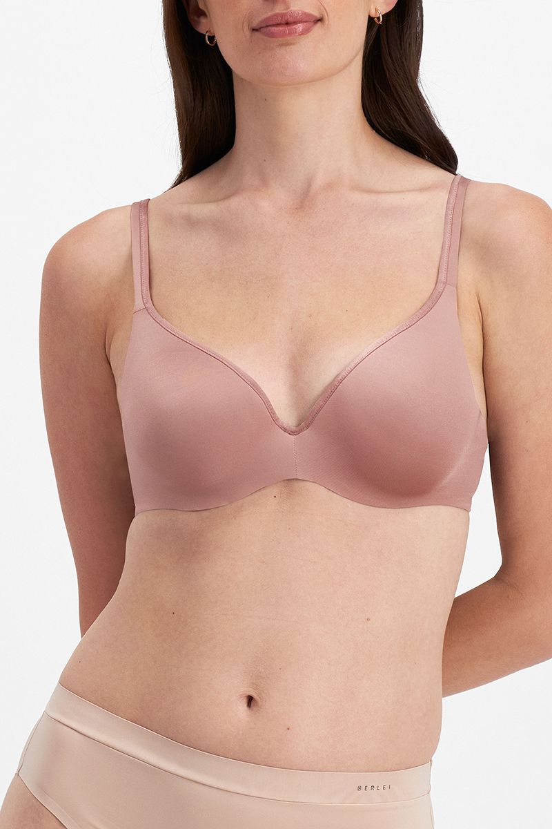 4 x Berlei Womens Barely There Bra Burnt Maroon / Dusty Pink