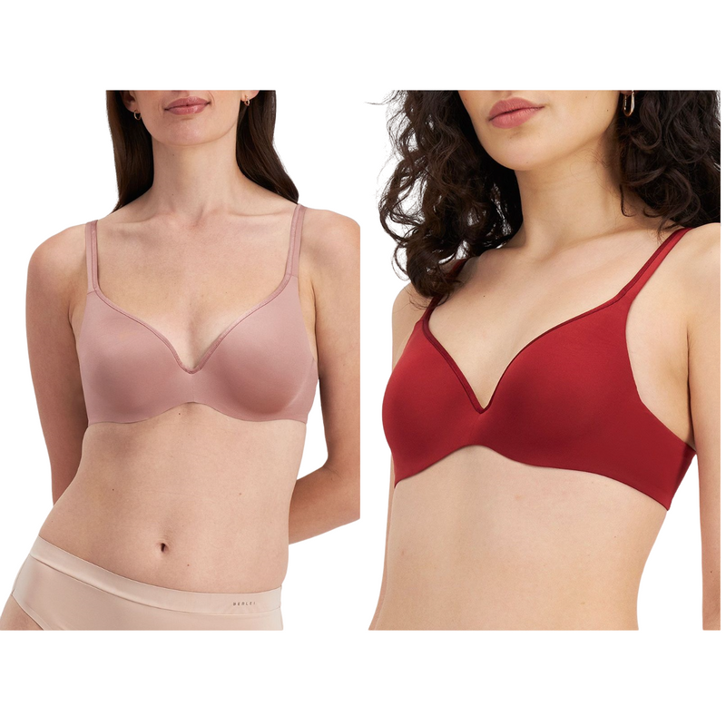 6 x Berlei Womens Barely There Bra Burnt Maroon / Dusty Pink