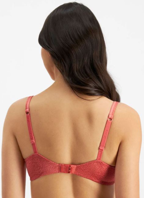 2 x Berlei Barely There T-Shirt Print Underwire Bra Dusty Red Yy4j