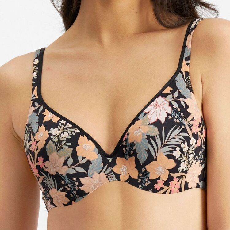 Berlei Barely There T-Shirt Print Underwire Bra Floral Black Yy4j