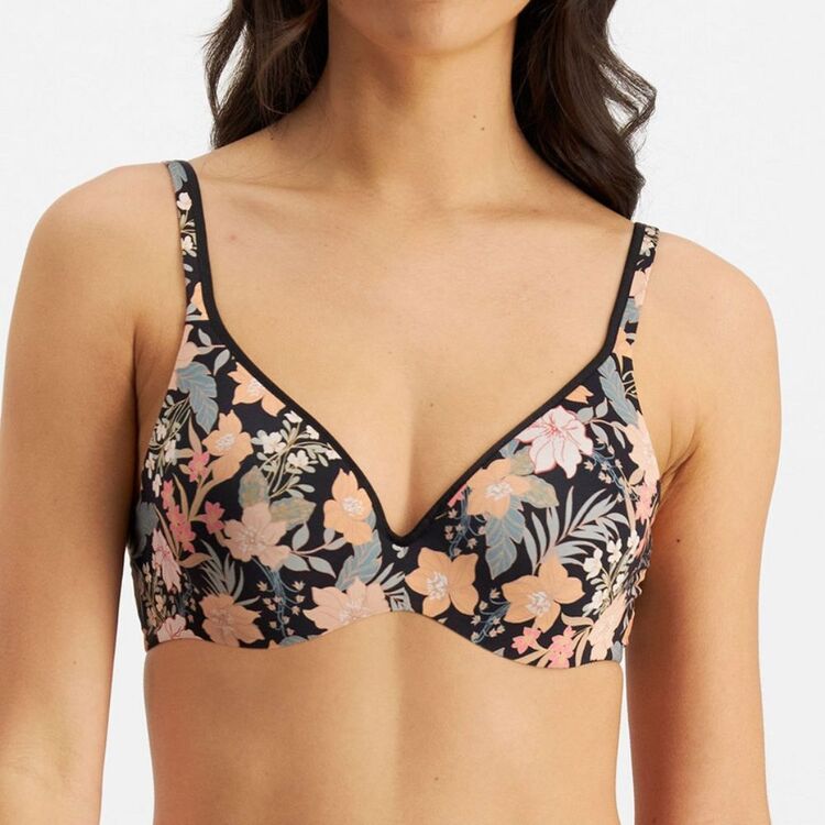 Berlei Barely There T-Shirt Print Underwire Bra Floral Black Yy4j