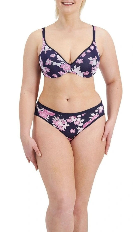 2 x Berlei Womens Barely There Contour Bra - Navy / Pink Floral