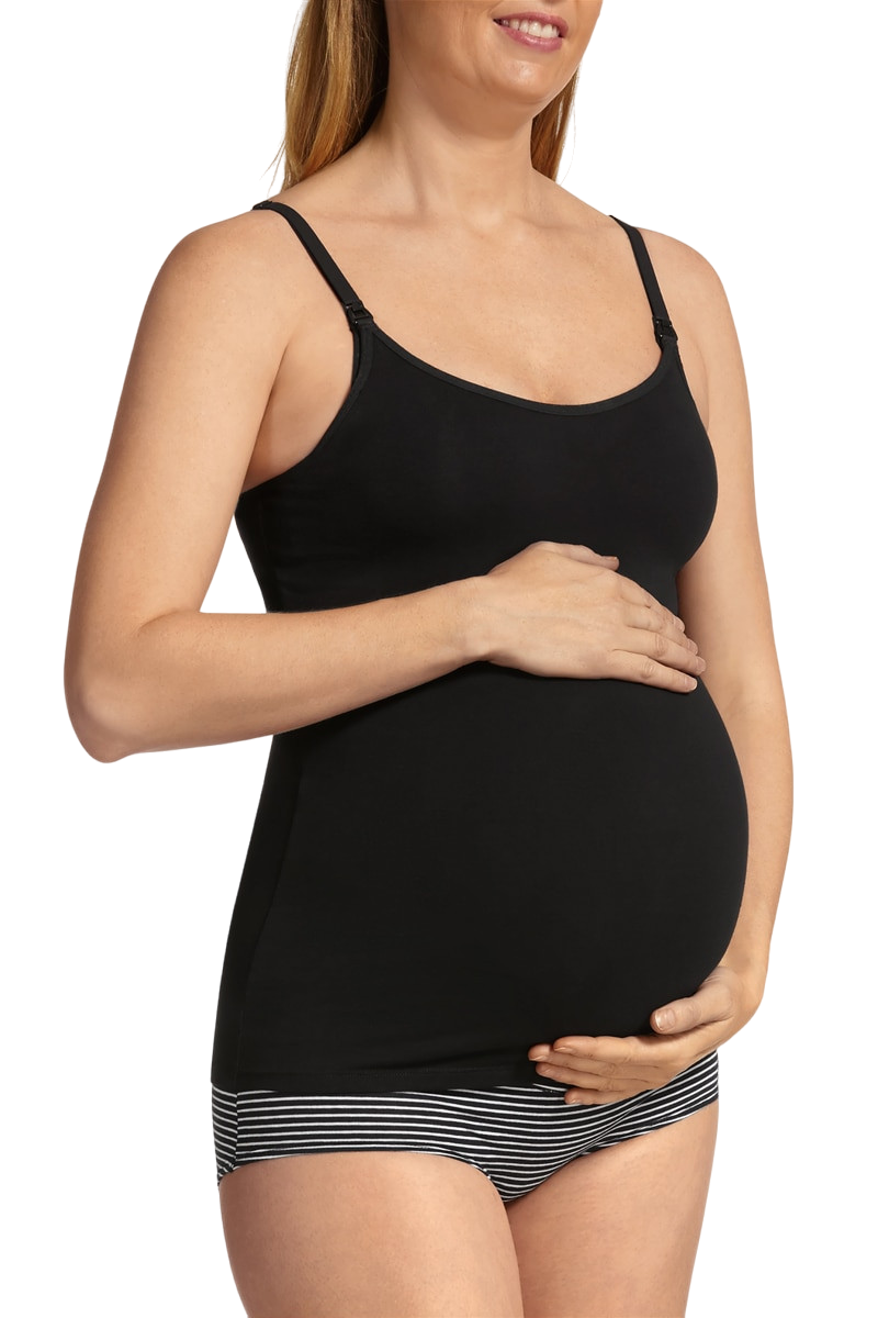 3 x Womens Bonds Maternity Hidden Support Singlet Pregnancy Bumps Black