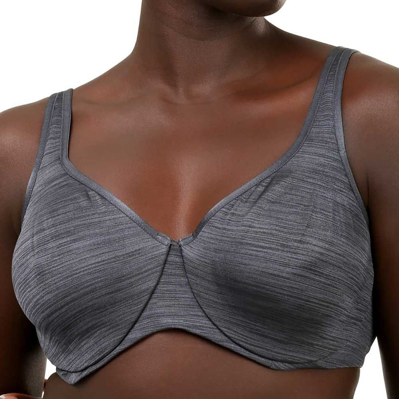 2 x Hestia Womens Smoothing Minimiser Lightweight Bra Charcoal