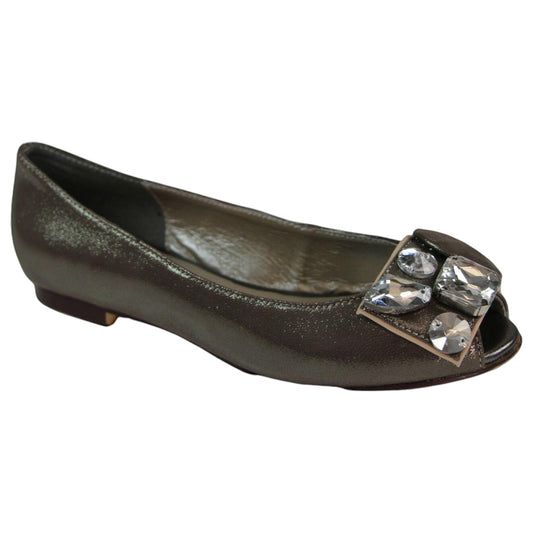 Womens Zasel Crystal Flats Silver