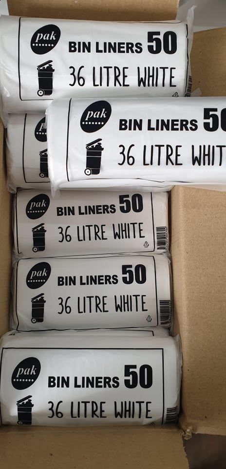 1000 Pcs X 36L White Tidy Garbage Bin Liners Bags