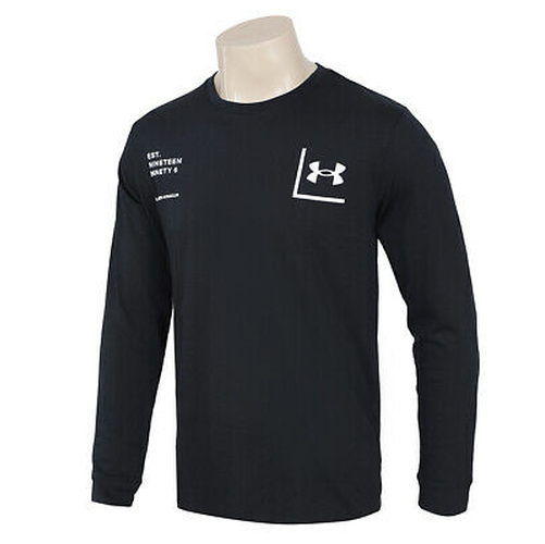 Mens Under Armour Graphic 1996 Long Sleeve Cotton/Polyester T-Shirt Black