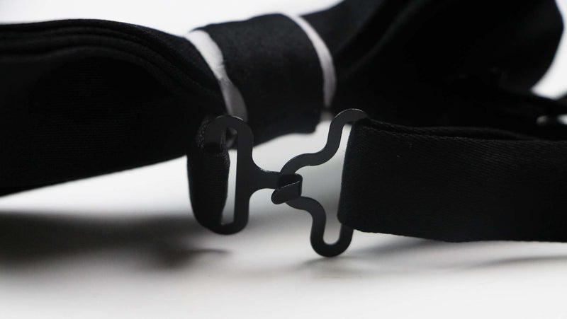 Mens Black & White Formal Bow Tie