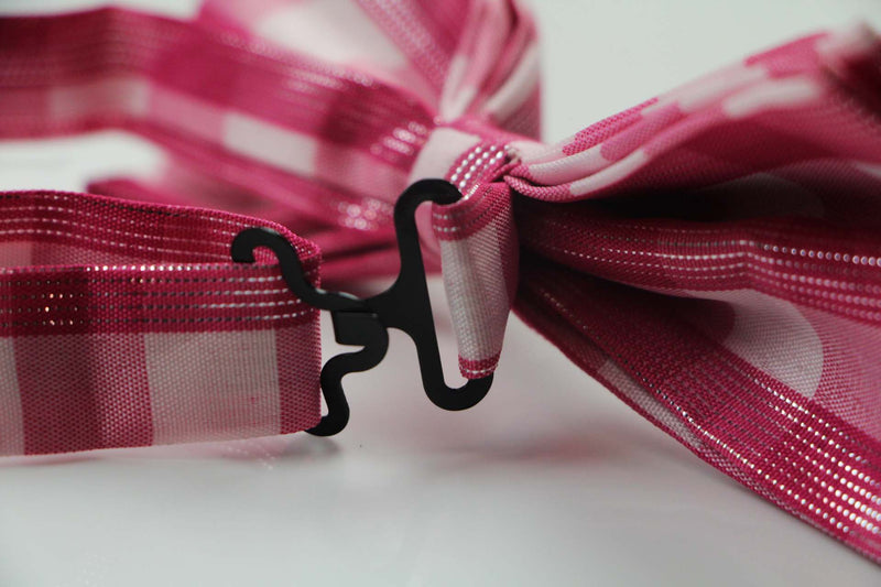 Mens Pink & White Cotton Bow Tie