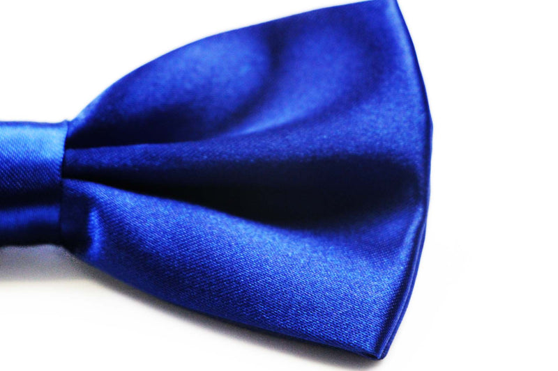 Mens Blue Solid Plain Colour Bow Tie