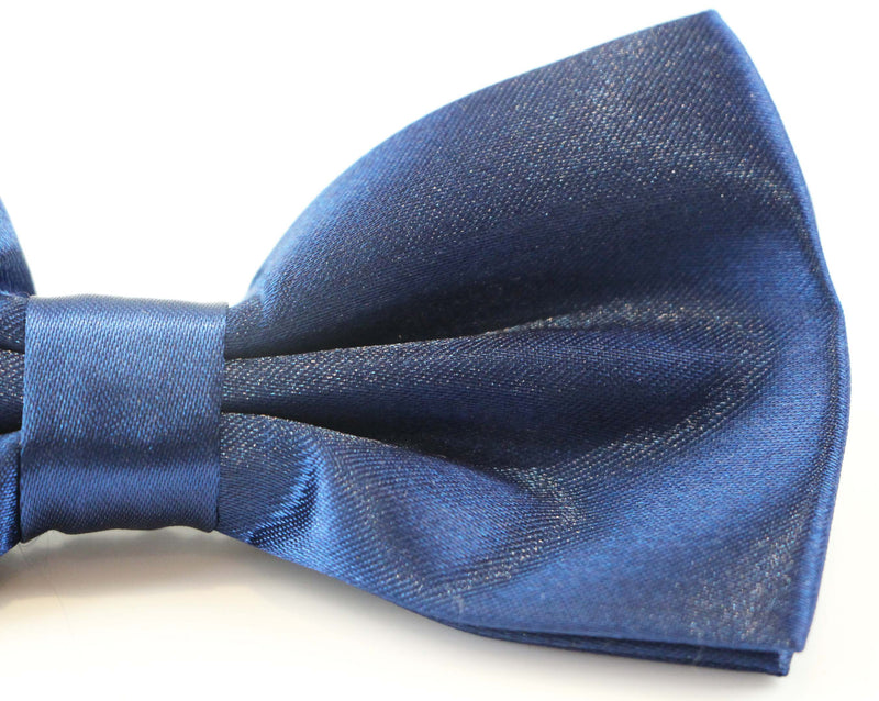 Mens Blue Solid Plain Colour Bow Tie