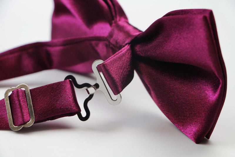 Mens Burgundy Solid Plain Colour Bow Tie