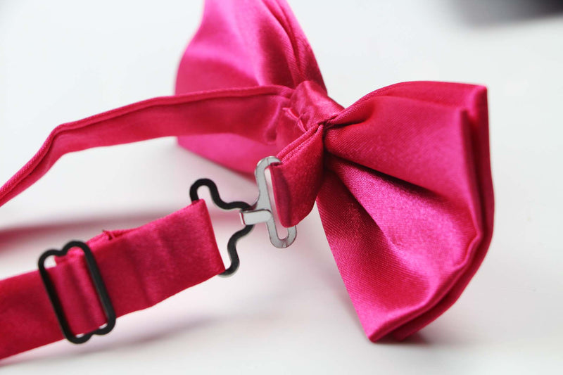 Mens Hot Pink Solid Plain Colour Bow Tie