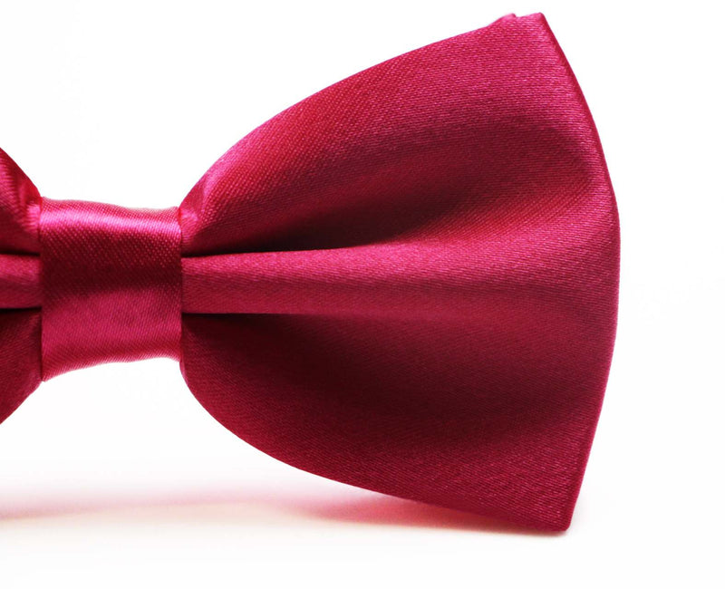 Mens Hot Pink Solid Plain Colour Bow Tie