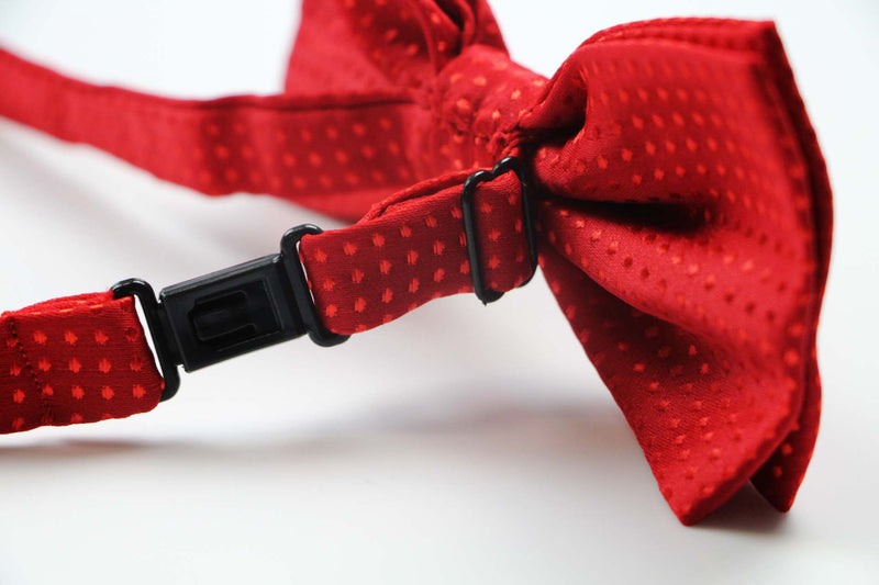 Mens Red Polka Dot Patterned Bow Tie