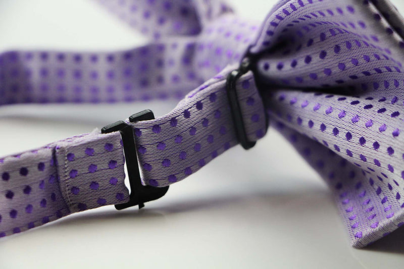 Mens Violet Polka Dot Patterned Bow Tie