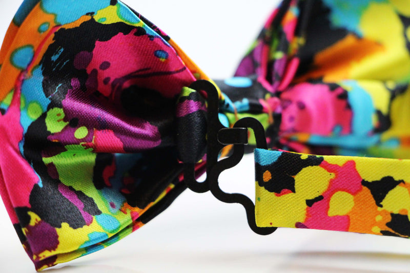 Mens Multicoloured Patterned Rainbow Bow Tie