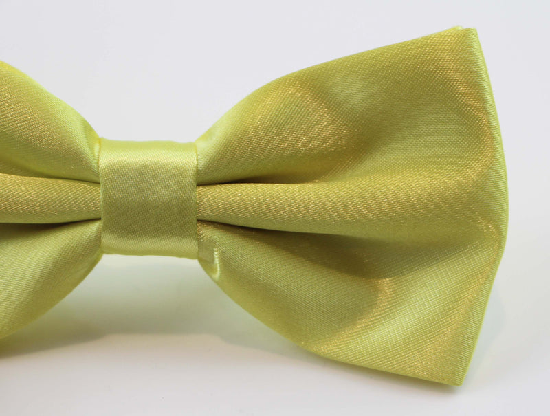 Mens Lime Solid Plain Colour Bow Tie