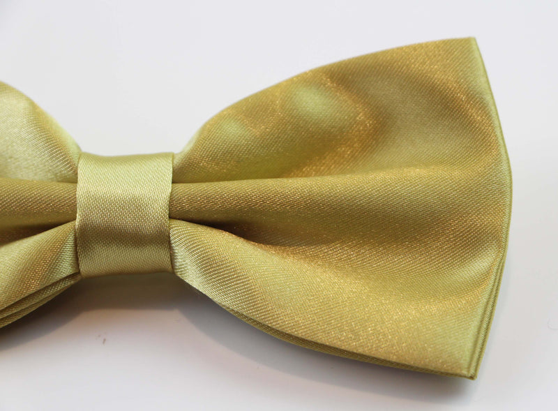 Mens Yellow Gold Solid Plain Colour Bow Tie