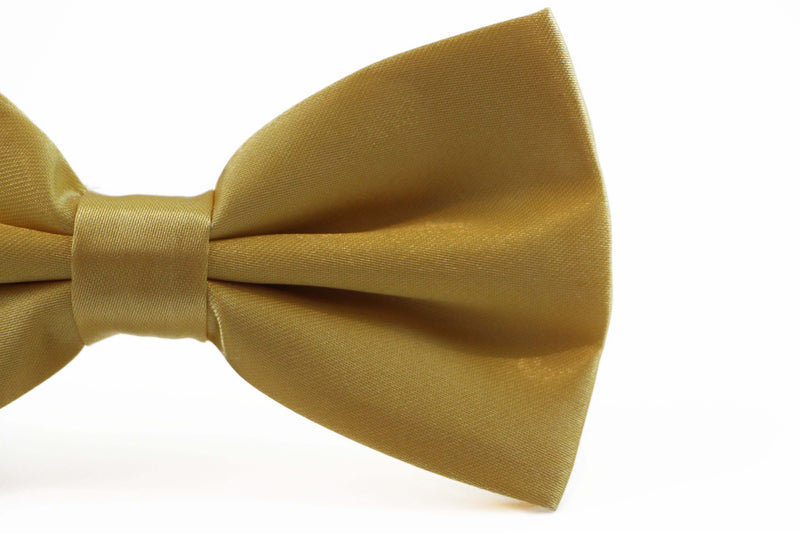 Mens Yellow Gold Solid Plain Colour Bow Tie