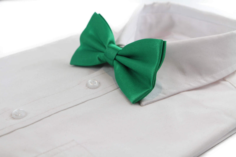 Mens Green Solid Plain Colour Bow Tie