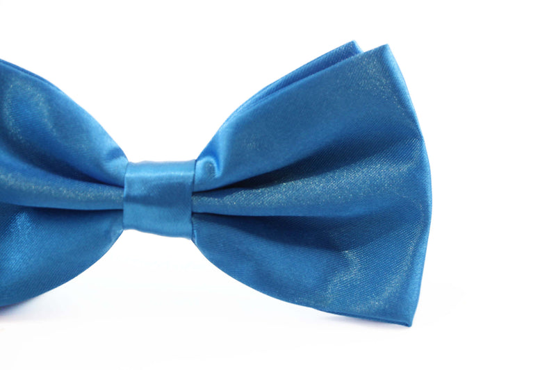 Mens Santorini Blue Solid Plain Colour Bow Tie