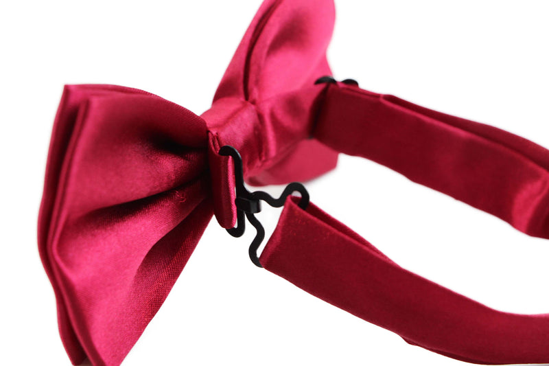 Mens Dark Red Solid Plain Colour Bow Tie