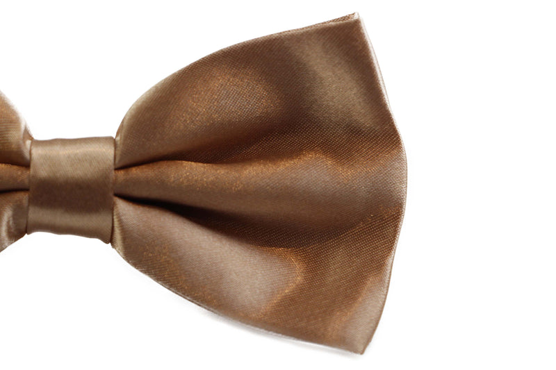 Mens Copper Solid Plain Colour Bow Tie