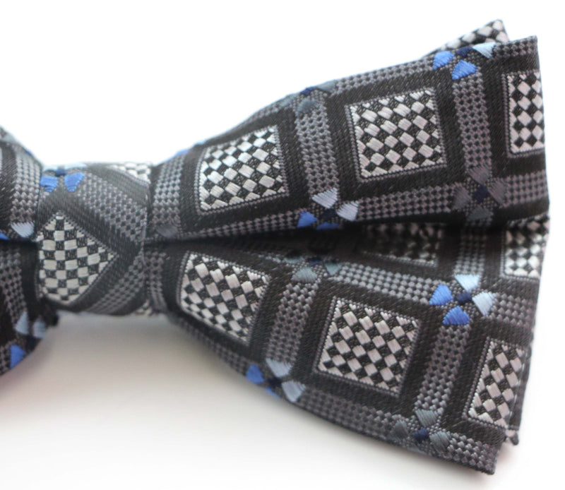 Mens Charcoal Patterned Bow Tie