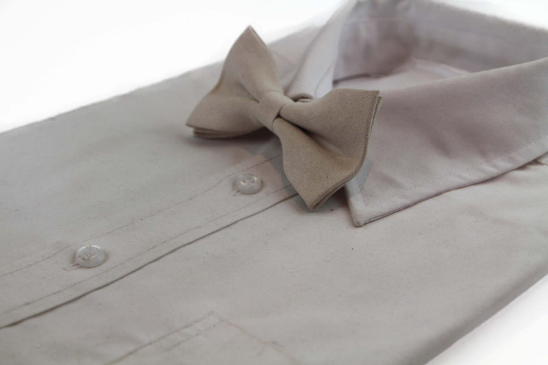 Mens Cream Velvet Plain Colour Bow Tie