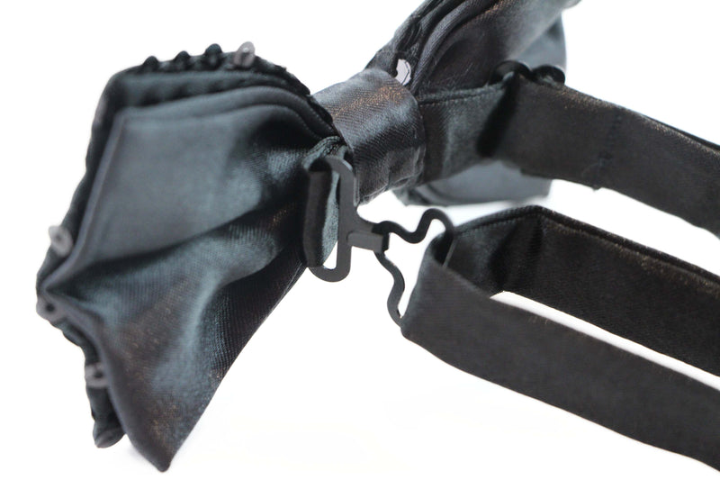 Mens Black Sequin Patterned Bow Tie