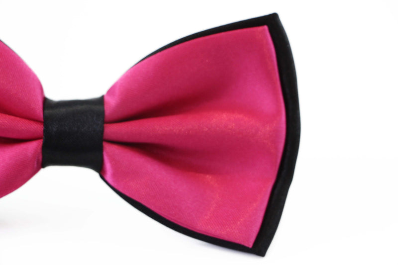 Mens Hot Pink Two Tone Layered Bow Tie
