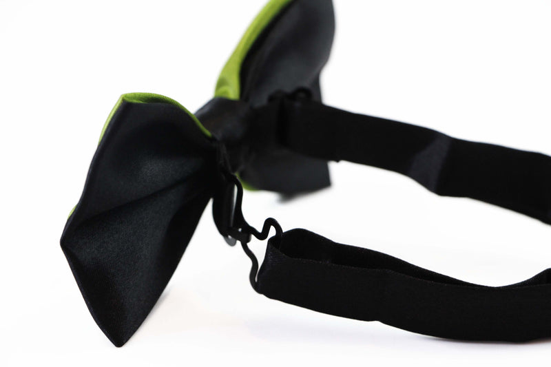 Mens Olive Green Two Tone Layered Bow Tie