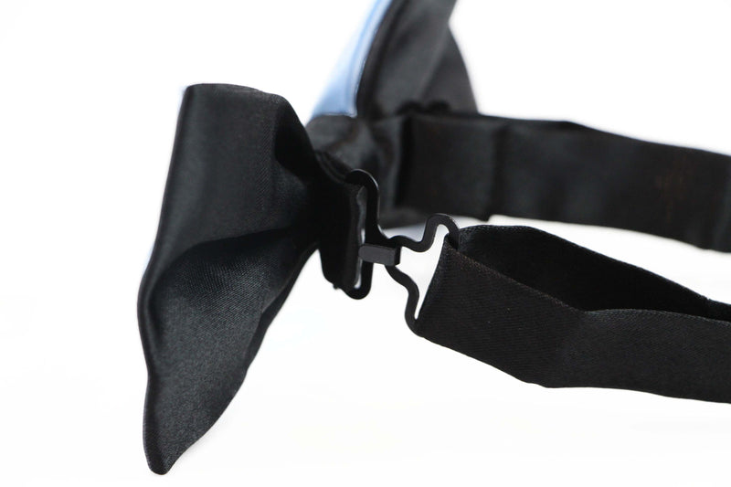 Mens Light Blue Two Tone Layered Bow Tie