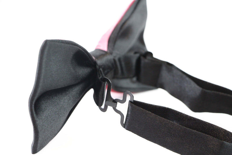 Mens Pink Two Tone Layered Bow Tie