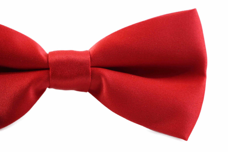 Mens Matt Solid Plain Red Colour Bow Tie