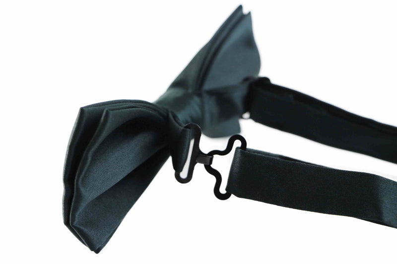 Mens Matt Solid Plain Bottle Green Colour Bow Tie