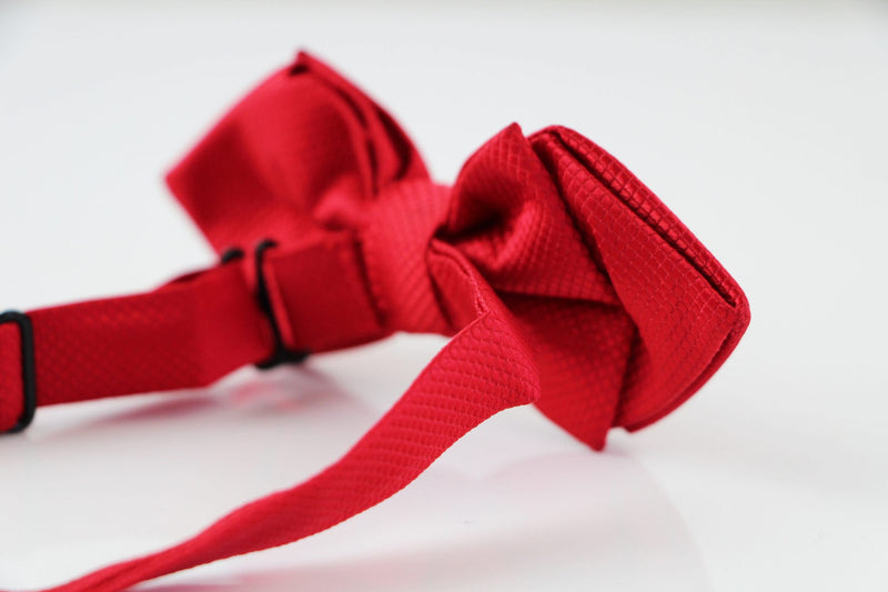 Mens Red Diamond Shaped Checkered Bow Tie