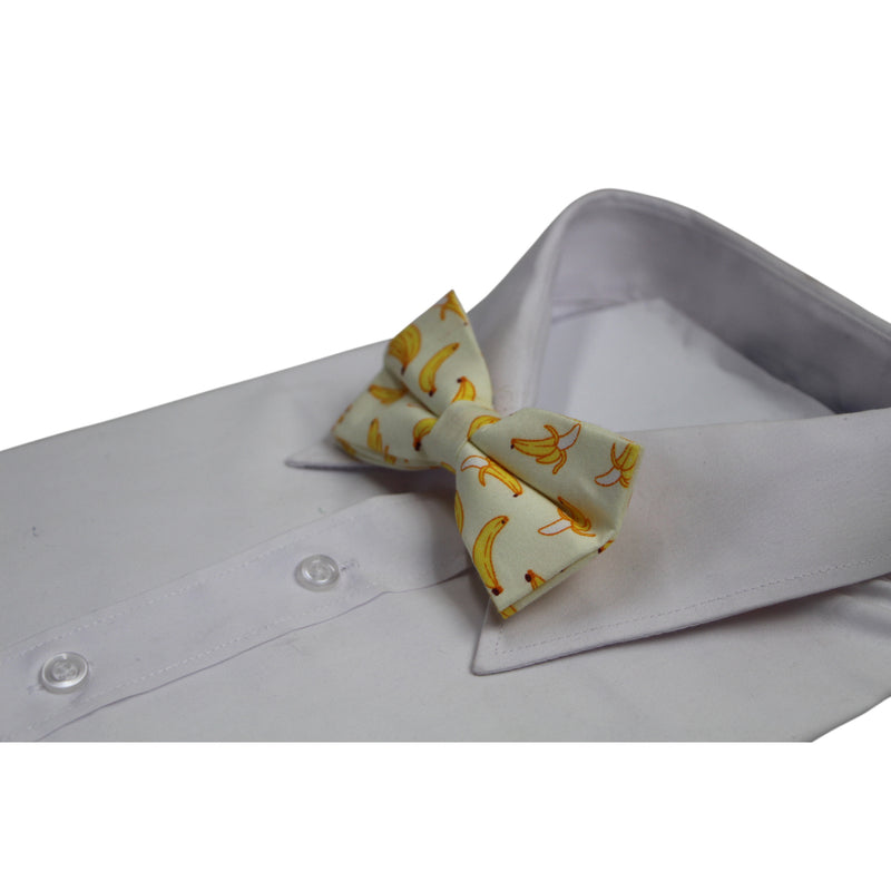 Mens Banana Fruit Patterned Bow Tie
