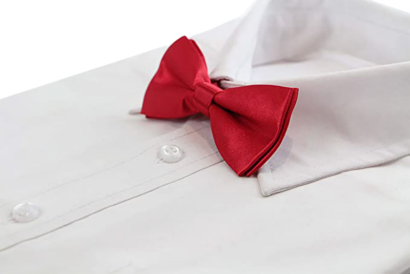 Boys Red Plain Bow Tie