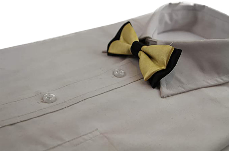Boys Yellow Gold Two Tone Layer Bow Tie