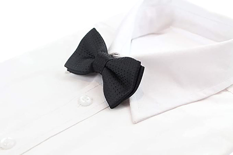 Boys Black Polka Dot Pattern Bow Tie