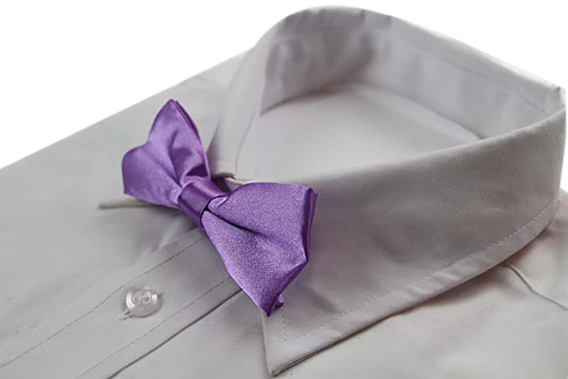 Boys Light Purple Plain Bow Tie