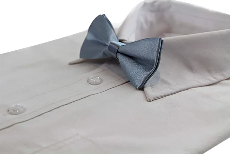 Boys Dark Grey Plain Bow Tie