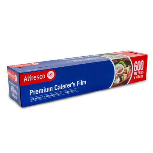 6 x Alfresco Caterer's Packaging Film Food Catering Wrap 45cm X 600M